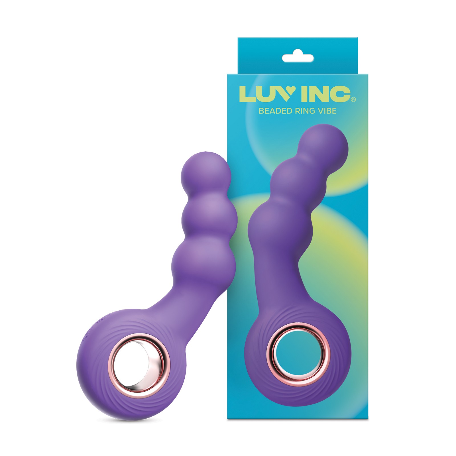 Vibrador con Anillo y Perlas Luv Inc. Morado