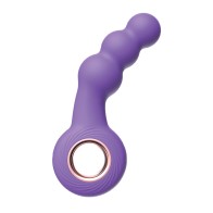 Vibrador con Anillo y Perlas Luv Inc. Morado