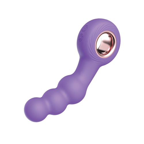 Vibrador con Anillo y Perlas Luv Inc. Morado