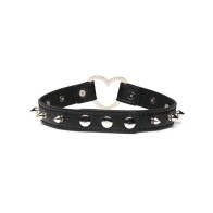 Collar con Corazones Espigados Master Series - Negro