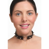 Collar con Corazones Espigados Master Series - Negro