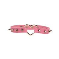 Master Series Spiked Heart Choker Pink