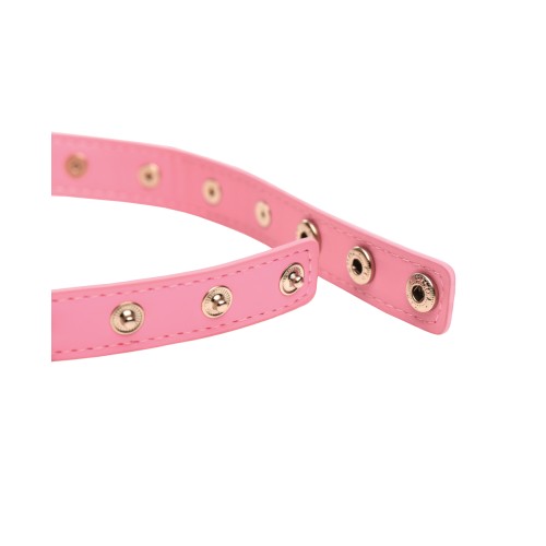 Master Series Spiked Heart Choker Pink