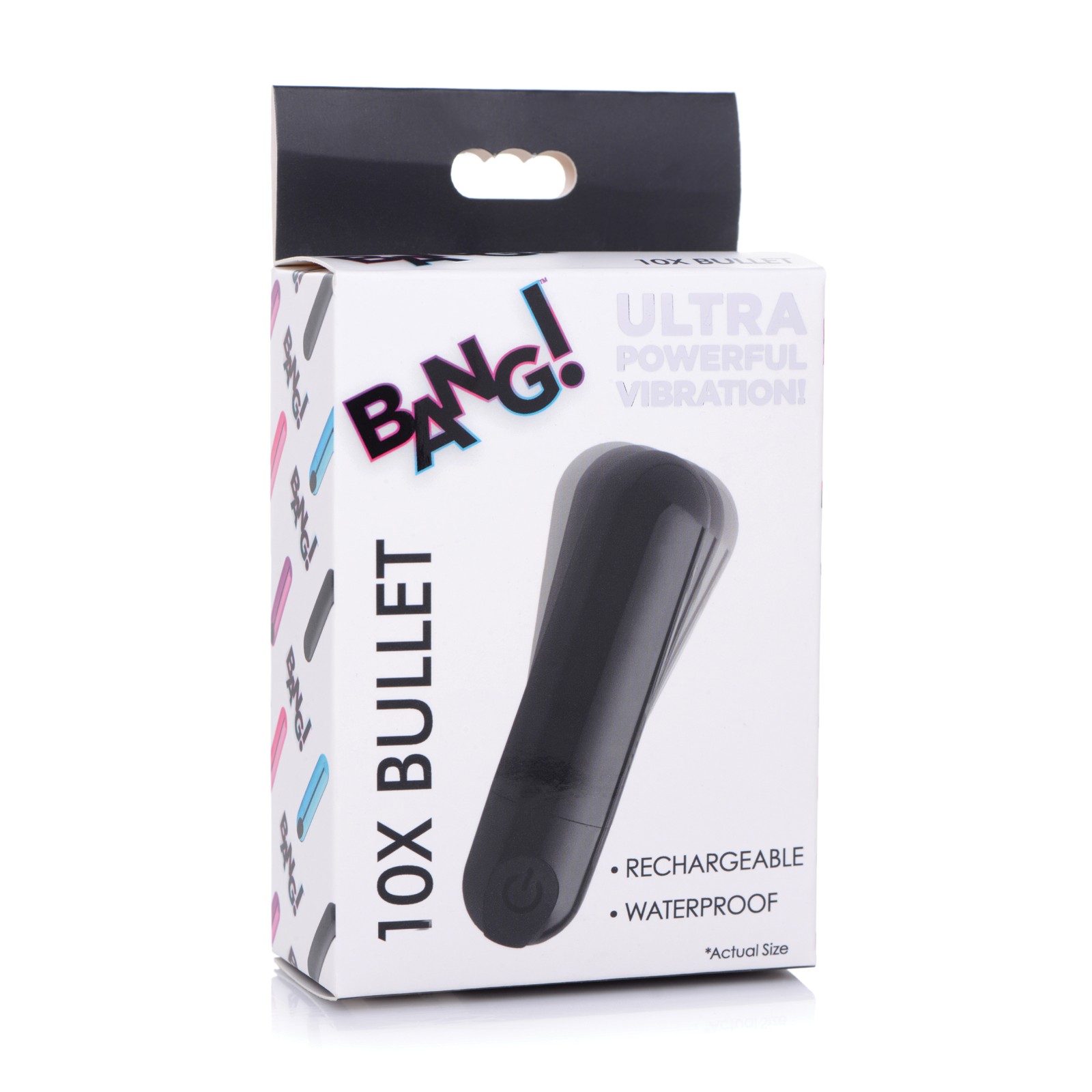 Bang! 10X Rechargeable Vibrating Metallic Bullet Black