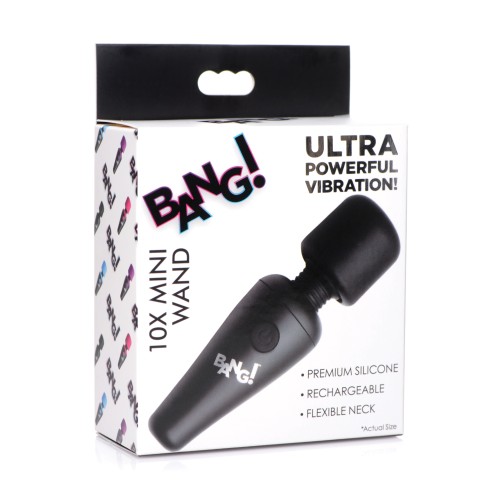 Bang 10X Mini Vibrating Silicone Wand Black