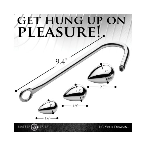 Master Series Anal Hook Trainer with 3 Plugs Silver