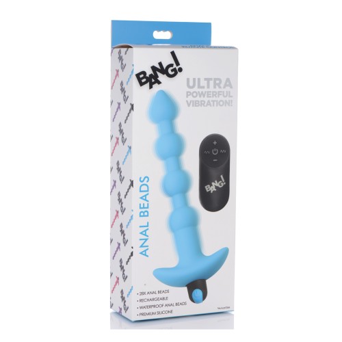 Bang 28X Vibrating Anal Beads Blue