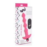 Bang! 28X Vibrating Silicone Anal Beads w/Remote Control - Pink