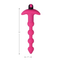 Bang! 28X Vibrating Silicone Anal Beads w/Remote Control - Pink