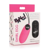 Bang! Huevo Silicona Swirl 28X Control Remoto Rosa