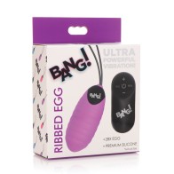 Bang! 28X Ribbed Silicone Egg Purple