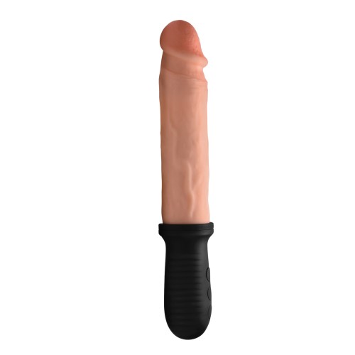 Dildo Vibrante y con Movimiento Automático Master Series 8X con Mango - Flesh