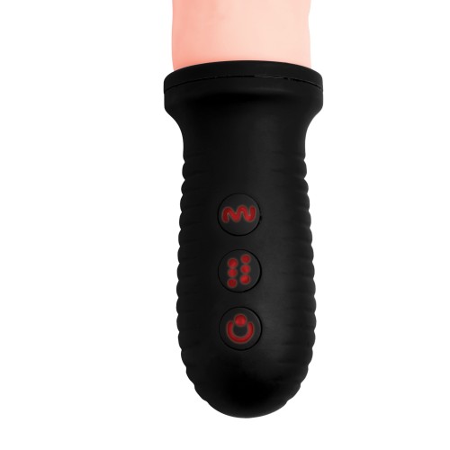 Dildo Vibrante y con Movimiento Automático Master Series 8X con Mango - Flesh