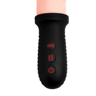 Master Series 8X Auto Pounder Vibrating & Thrusting Dildo with Handle - Flesh