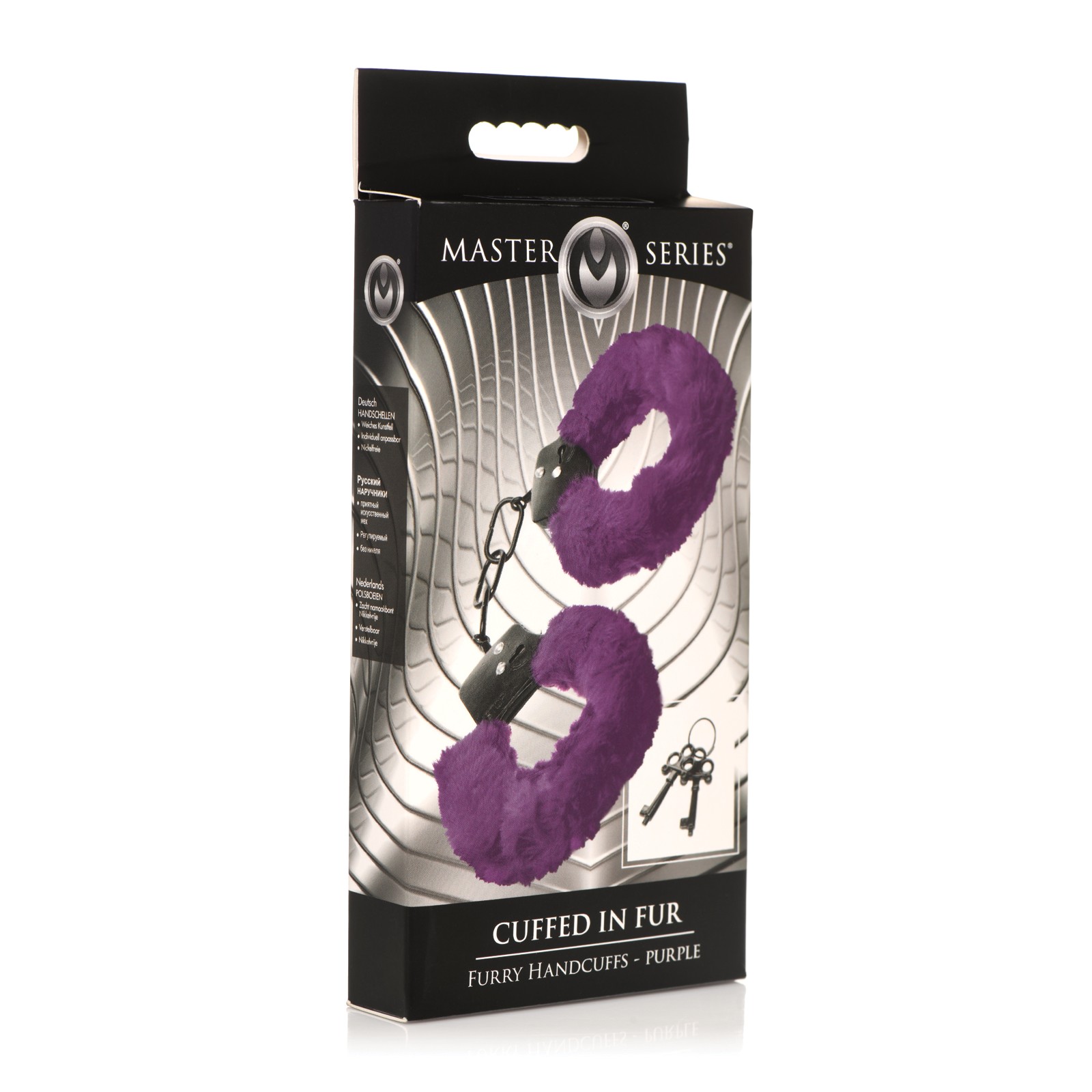 Master Series Furry Handcuffs - Purple