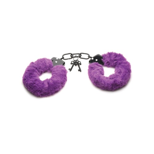 Master Series Furry Handcuffs - Purple