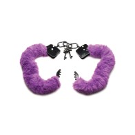 Master Series Furry Handcuffs - Purple