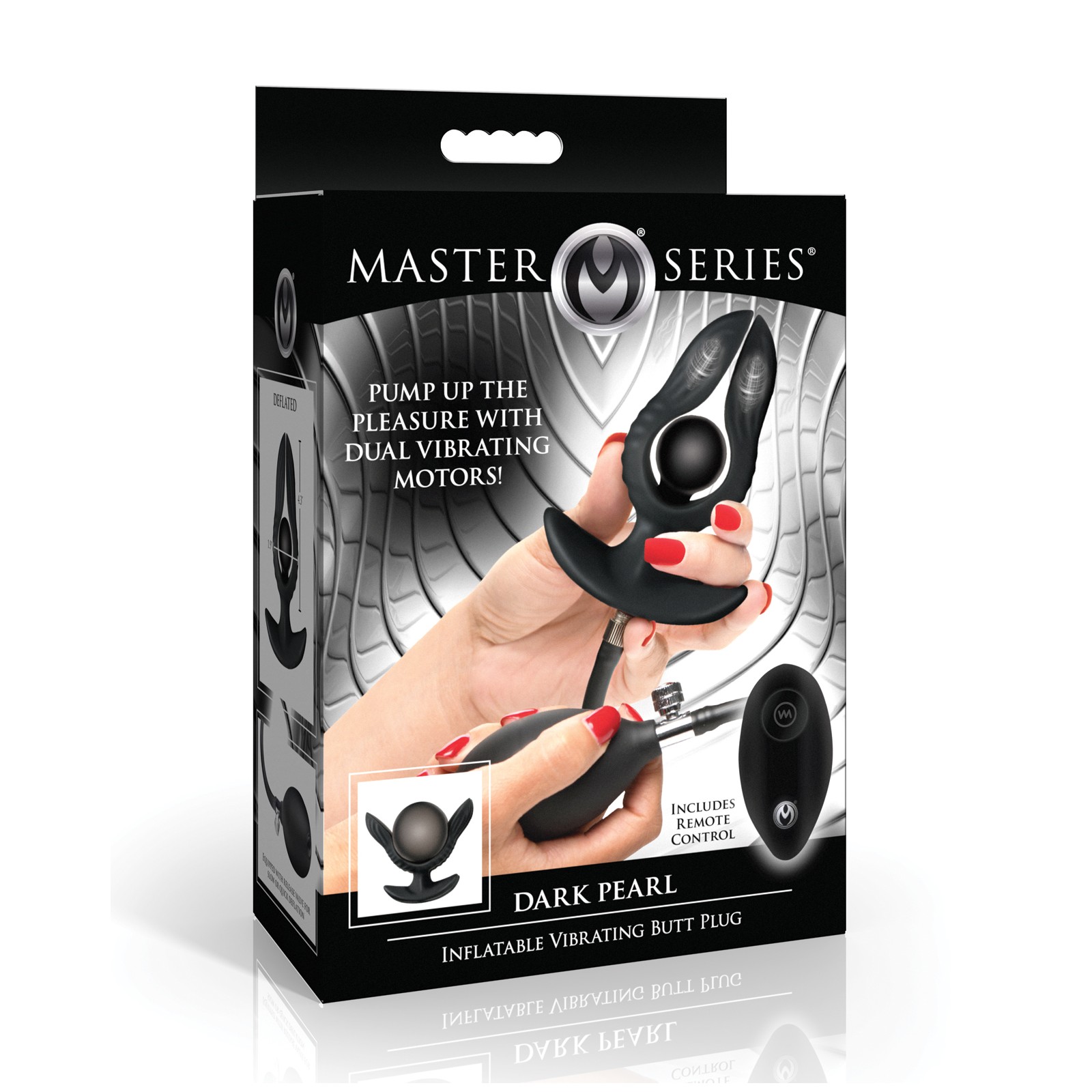 Master Series Inflatable Vibrating Butt Plug with Remote