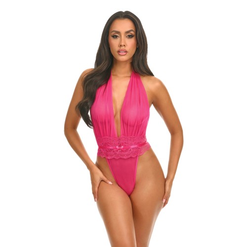 Maylah Sheer Lace Halter Teddy