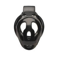 Master Series Hard Stop Double Ring Chastity Cage - Black - Pleasurable Restraint