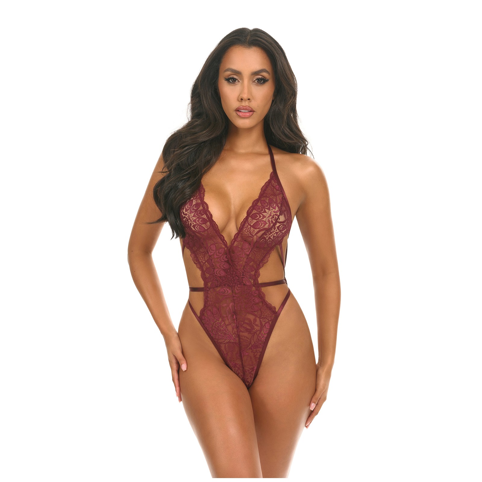 Lina Lace Halter Teddy - Seductive Lingerie