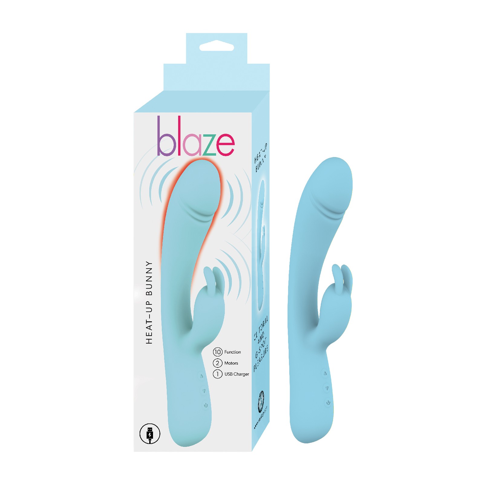 Vibrador Conejito Blaze Heat Up Azul