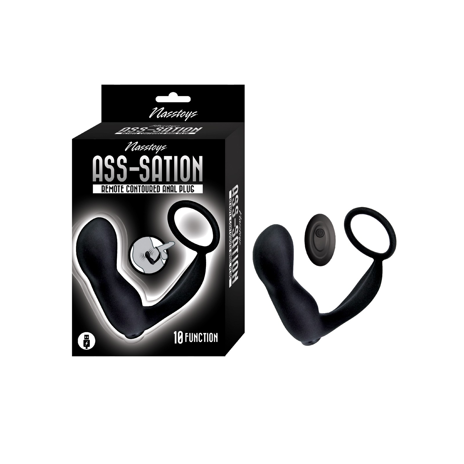 Plug Anal Contorneado Ass-station con Control Remoto