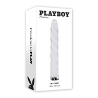 Playboy Twist Glass Vibrator - White Sleek Design