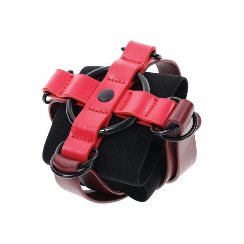 Ex's & Oh's Cross Cuffs - Red/Black