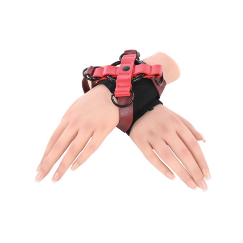 Ex's & Oh's Cross Cuffs - Red/Black