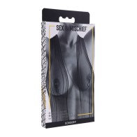 Sex & Mischief Body Jewelry with Nipple Ties - Black