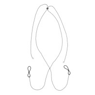 Sex & Mischief Body Jewelry with Nipple Ties - Black