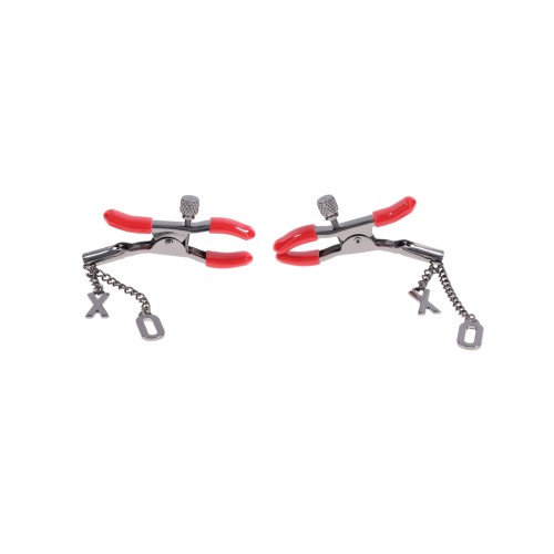 Sex Mischief Ex's Oh's Nipple Clamps Red Black