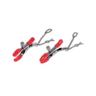 Sex Mischief Ex's Oh's Nipple Clamps Red Black