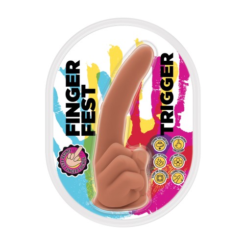 Dildo Trigger Finger Fest en Beige para Diversión Extrema