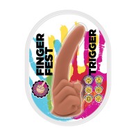 Dildo Trigger Finger Fest en Beige para Diversión Extrema