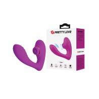 Pretty Love Nauty Thumping & Vibrating Insertable Vibrator - Fushsia