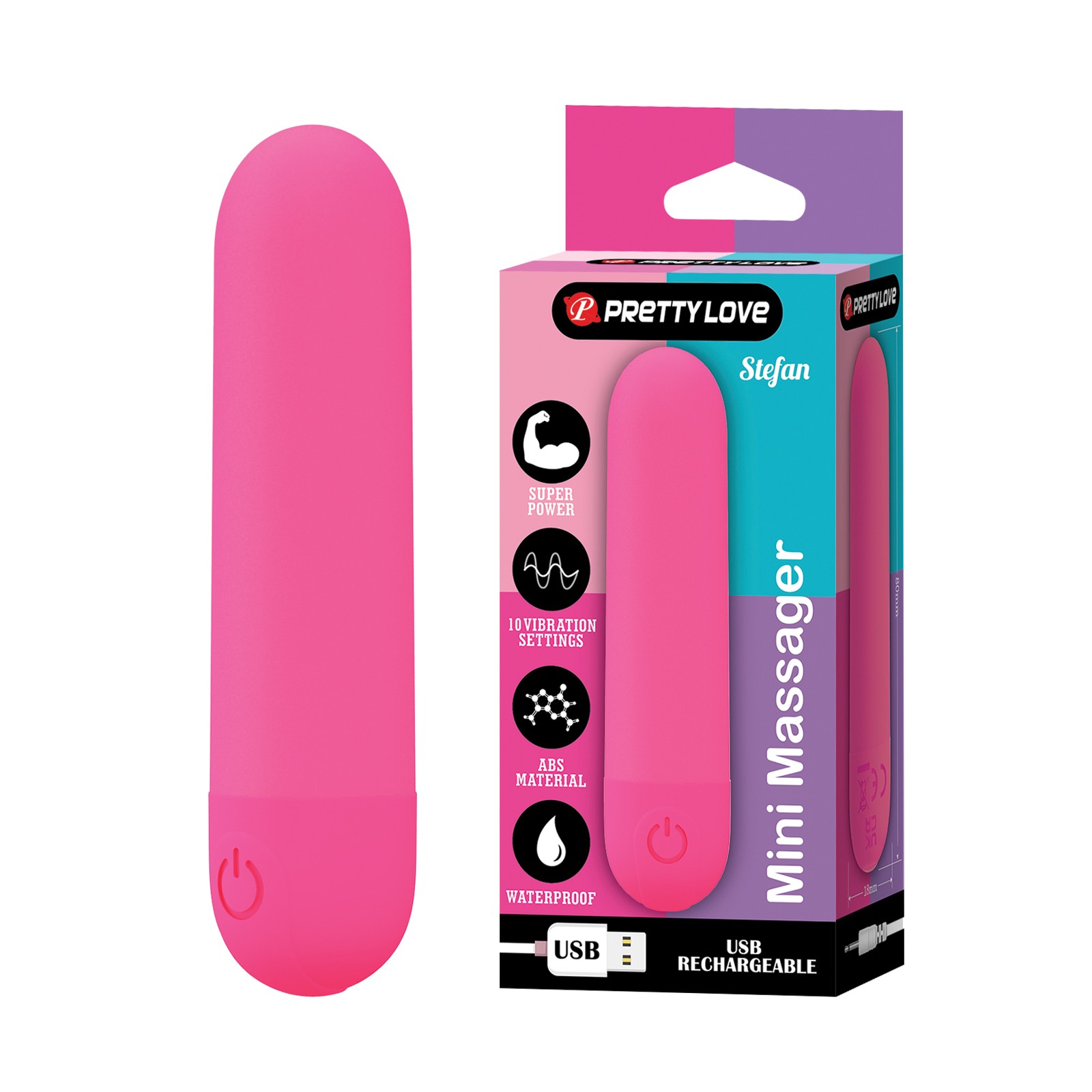 Pretty Love Mini Massager Bullet - Hot Pink