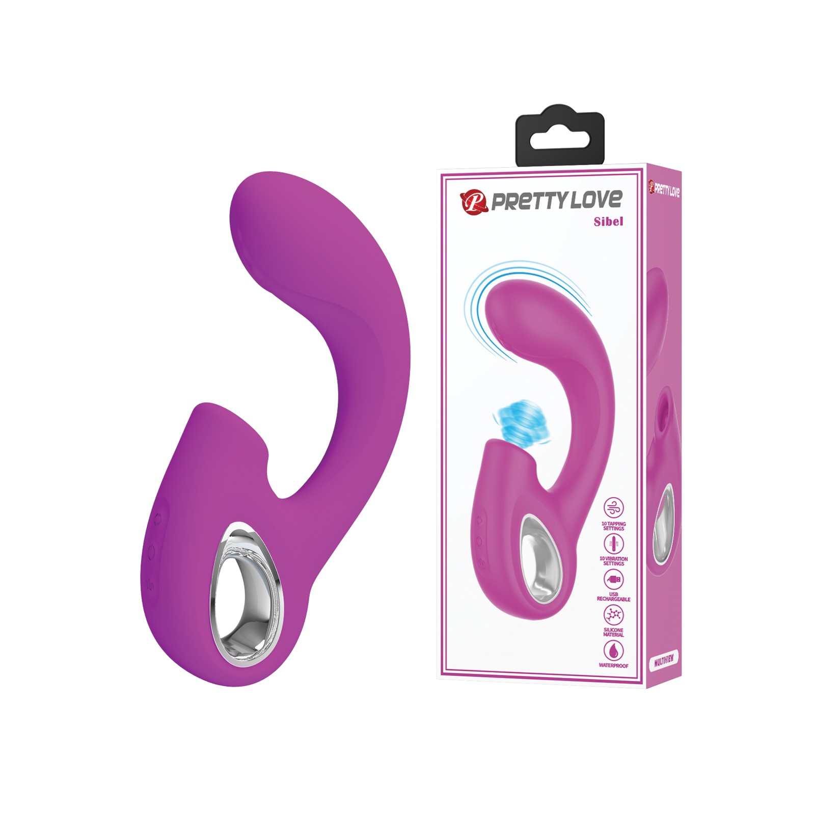 Pretty Love Sibel Tapping Rabbit G Vibrator Fuchsia