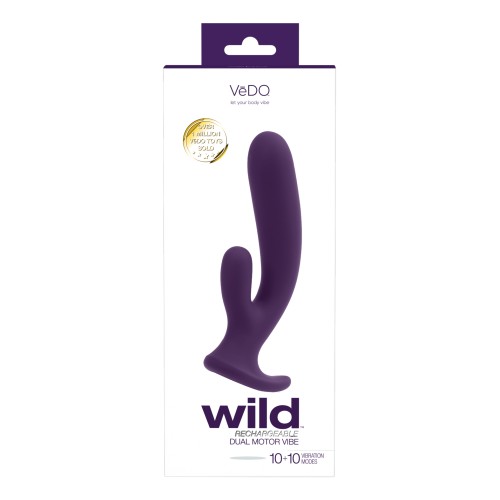 Vibrador Dual Recargable Wild - Púrpura