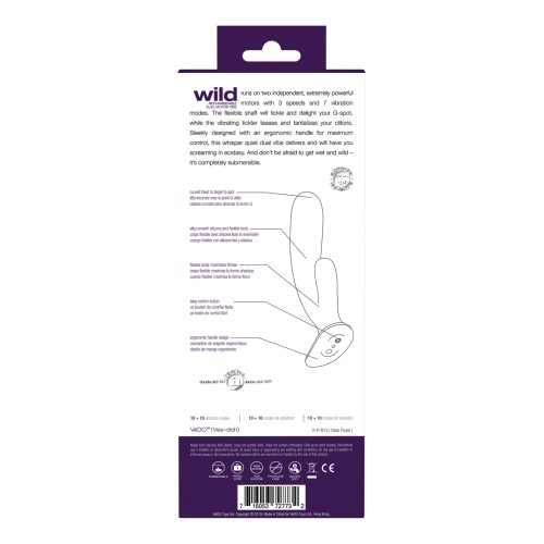 Vibrador Dual Recargable Wild - Púrpura