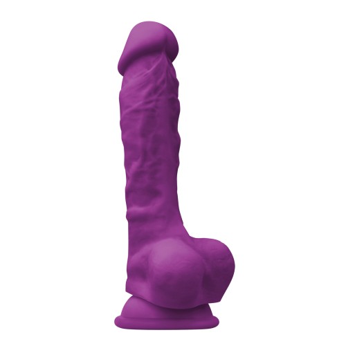 Colours Pleasures 7 Inch Dong with Balls & Suction Cup - Purple