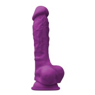 Colours Pleasures 7 Inch Dong with Balls & Suction Cup - Purple