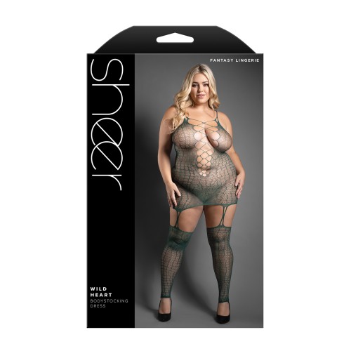 Sheer Wild Heart Reptile Print Bodystocking