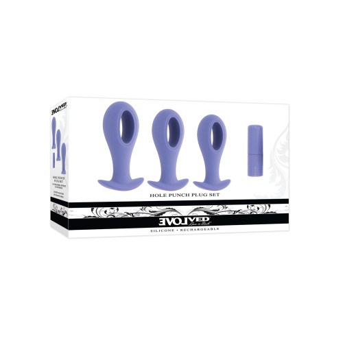 Evolved Hole Punch Anal Plug Set Purple