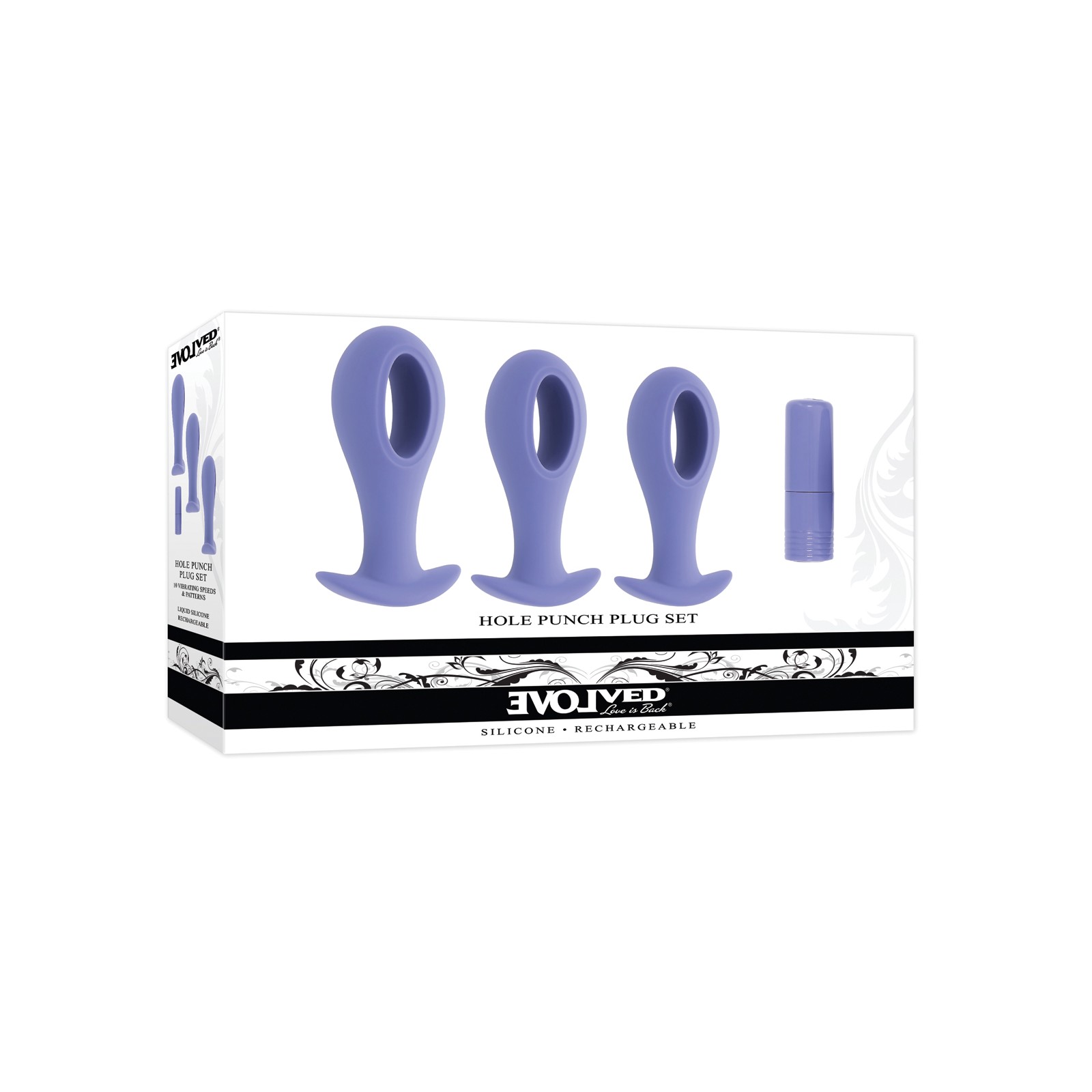 Evolved Hole Punch Anal Plug Set Purple