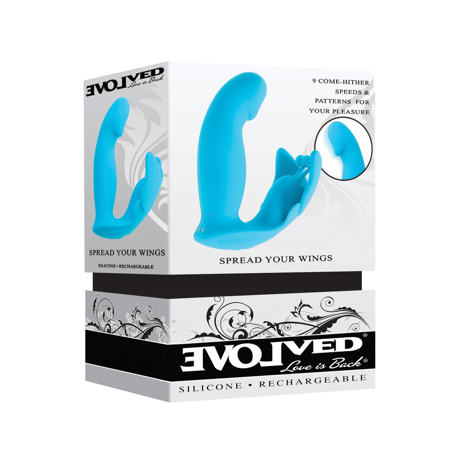 Evolved Spread Your Wings Rabbit Vibrator Blue