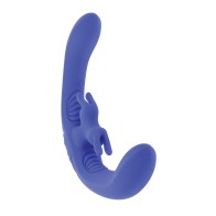 Vibrador Conejito Doble Curvo Control Remoto Azul Evolved