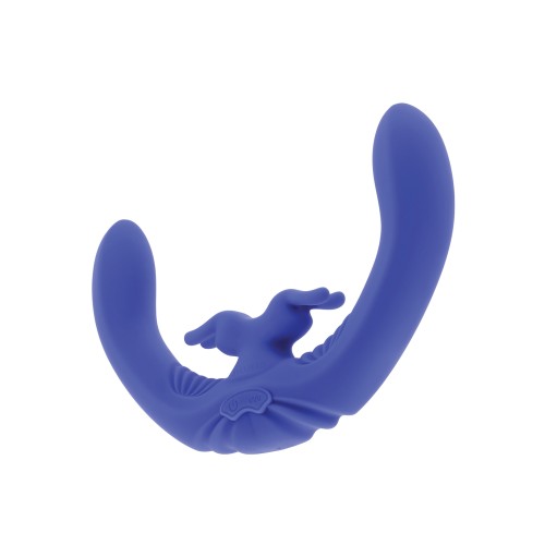 Vibrador Conejito Doble Curvo Control Remoto Azul Evolved