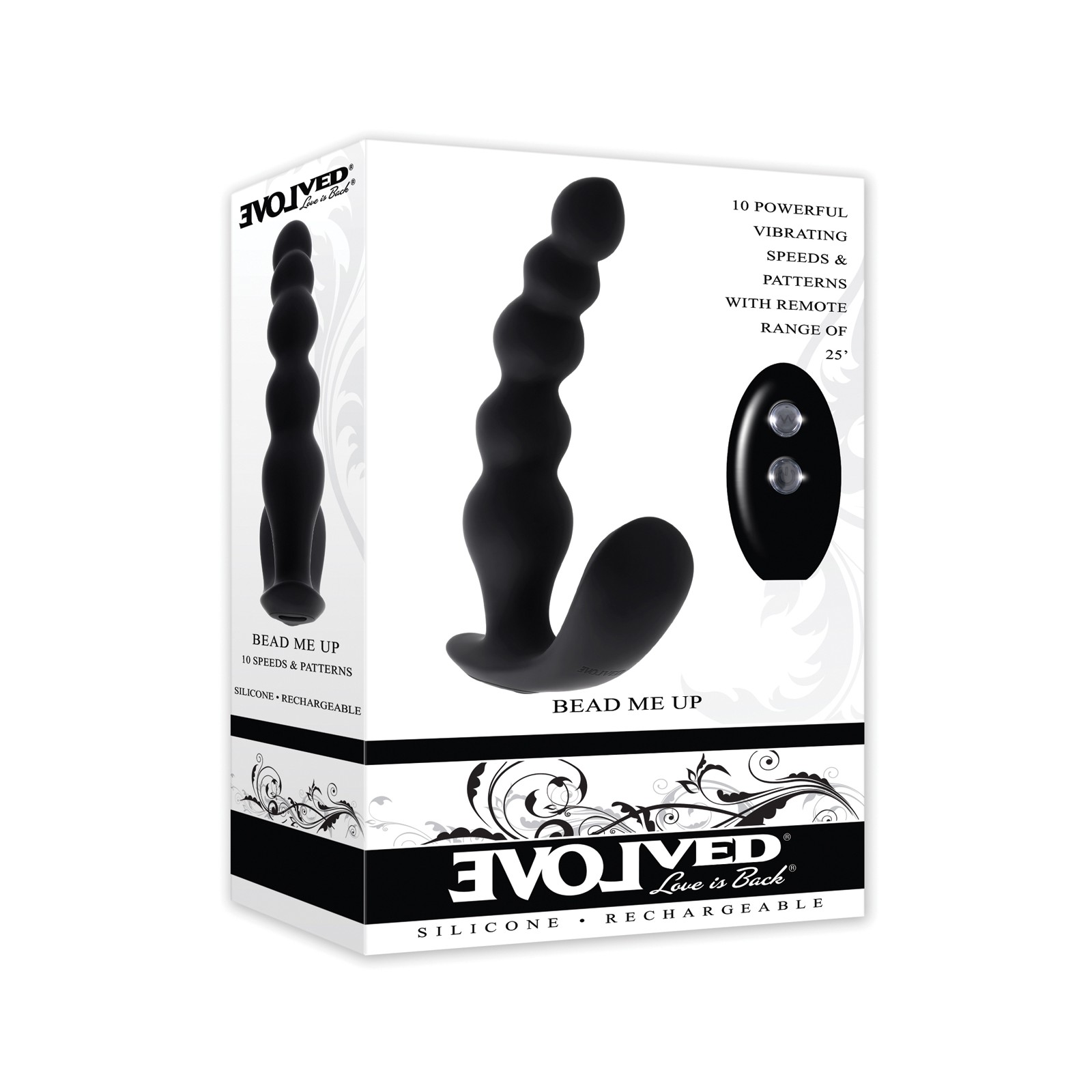 Evolved Curved Anal Vibrator Remote Control Black